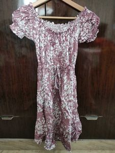 Knee Length Dress For Women, Pink