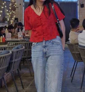 Red Floral Print Top