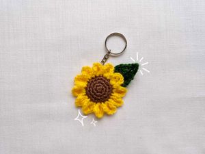 Crochet Sunflower Keychain