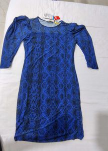 Blue Snake Print Dress