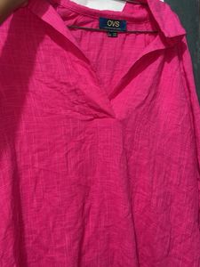 Pink Linen Tunic Top