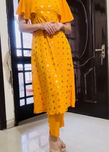 Yellow Print Maxi Dress