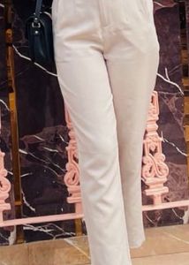 Beige Cropped Trousers