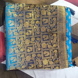 Royal Blue Banarasi Saree