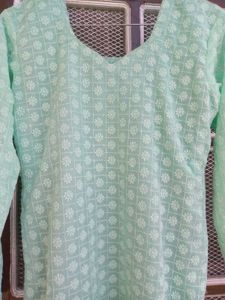 Light Green Embroidered Kurti