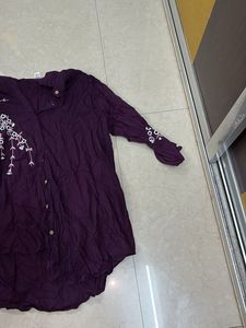 Embroidered Purple Top