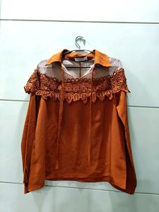 🆕 Brown 🤎 Rust Top In L Size New