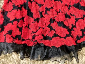 Vintage Black and Red Poffy Gothic Skirt