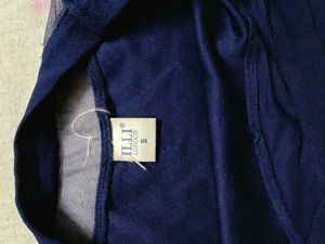 Navy Blue Mini Dress with Sheer Neckline