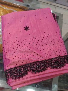 Pink Embellished Saree