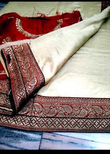 Banarasi Border Saree With Blouse Piece