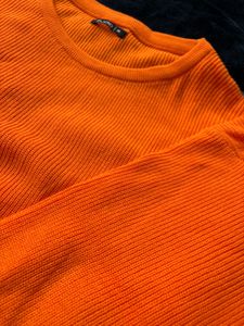 Orange Knit Pullover