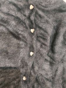 Cute Fuzzy Cropped Cardigan