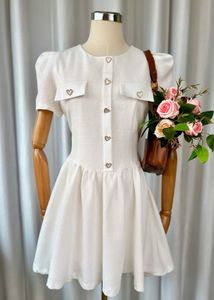 Chic White Tweed Dress