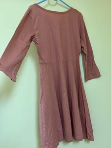 Dusty Rose Fit &amp; Flare Mini Dress