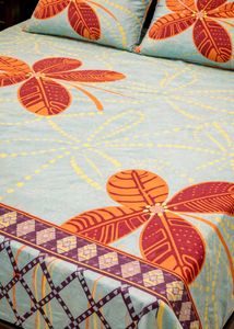 Weaves Floral Double Bed Sheet With Covers