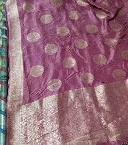 Elegant Lavender Banarasi Saree