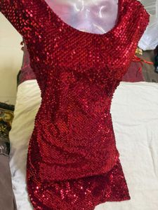 Red Sequin Party Dress