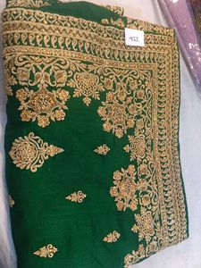 Green Embroidered Saree