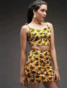 Sunflower Print Two-Piece Set