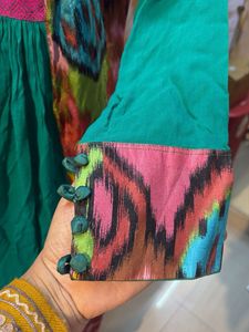 Pure Gorgette Colorful Ethnic Kurta