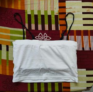 White Graphic Crop Top