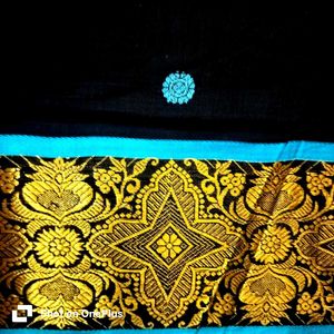 Elegant Black rich Cotton Saree