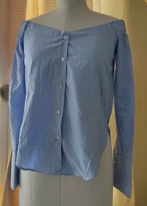 Off-the-Shoulder Gingham Top