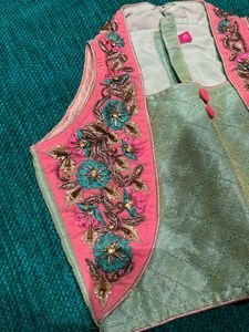 Ethnic Girls Zardozi Lehenga in Silk