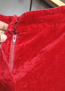 Red Velvet Trouser Pant For 34 Waist
