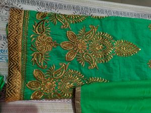 Green Embroidered Salwar Suit