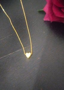 Aesthetic Minimal Thin Artificial Gold Heart Chain