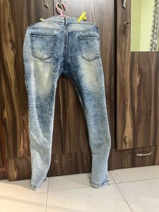 Distressed Faded Blue jeans