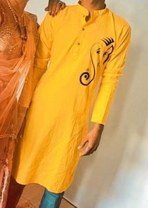 Yellow Printed Kurta