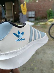 Adidas Inspired Blue &amp; White Sneakers