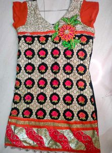 XXL Size Partywear Sequence Embroidery Kurta