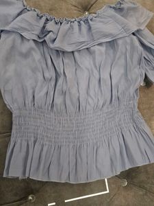 Blue Off-the-Shoulder Top