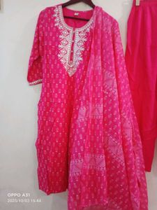 New Pink Printed Kurta Set