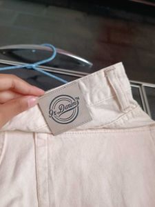 Beige Straight Leg Jeans