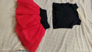 Red And Black Skirt Set For Baby Girl Party Wear