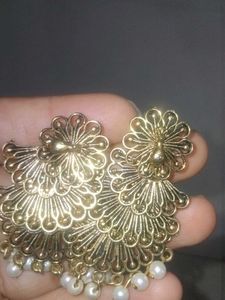 It A Peacock Styled Golden Earrings