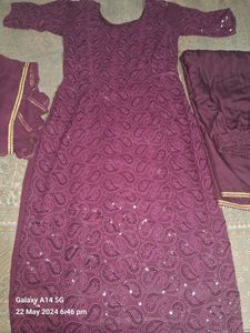 Purple Kurta Set Wid Dupatta 💜