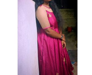 Red Embroidered Party Dress