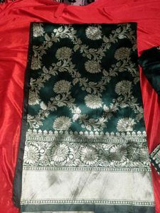 Elegant Green Banarasi Saree