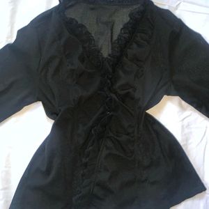 See Through Black Stylish Long Sleeves