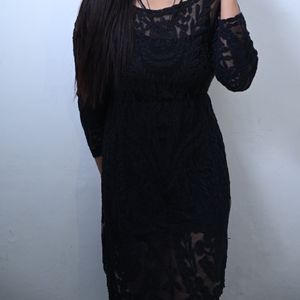 Bodycon Mesh  Flower Print Dress