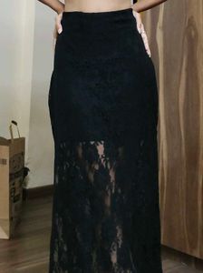 Black Lace Maxi Skirt