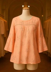 🇳🇿💫♥️ New Peach Floral Top Bell Sleeves