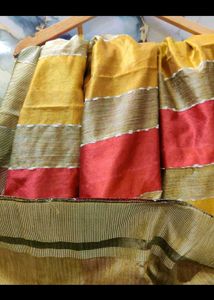 brand new saree handloom + uncut blouse piece