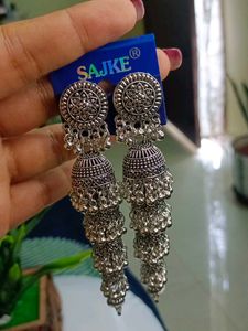 Five Layer Oxidised Earring